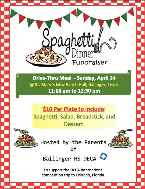 DECA Spaghetti Meal